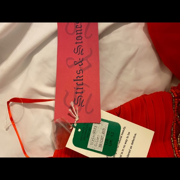 NWT beaded red halter dress size 10 - Picture 4 of 7